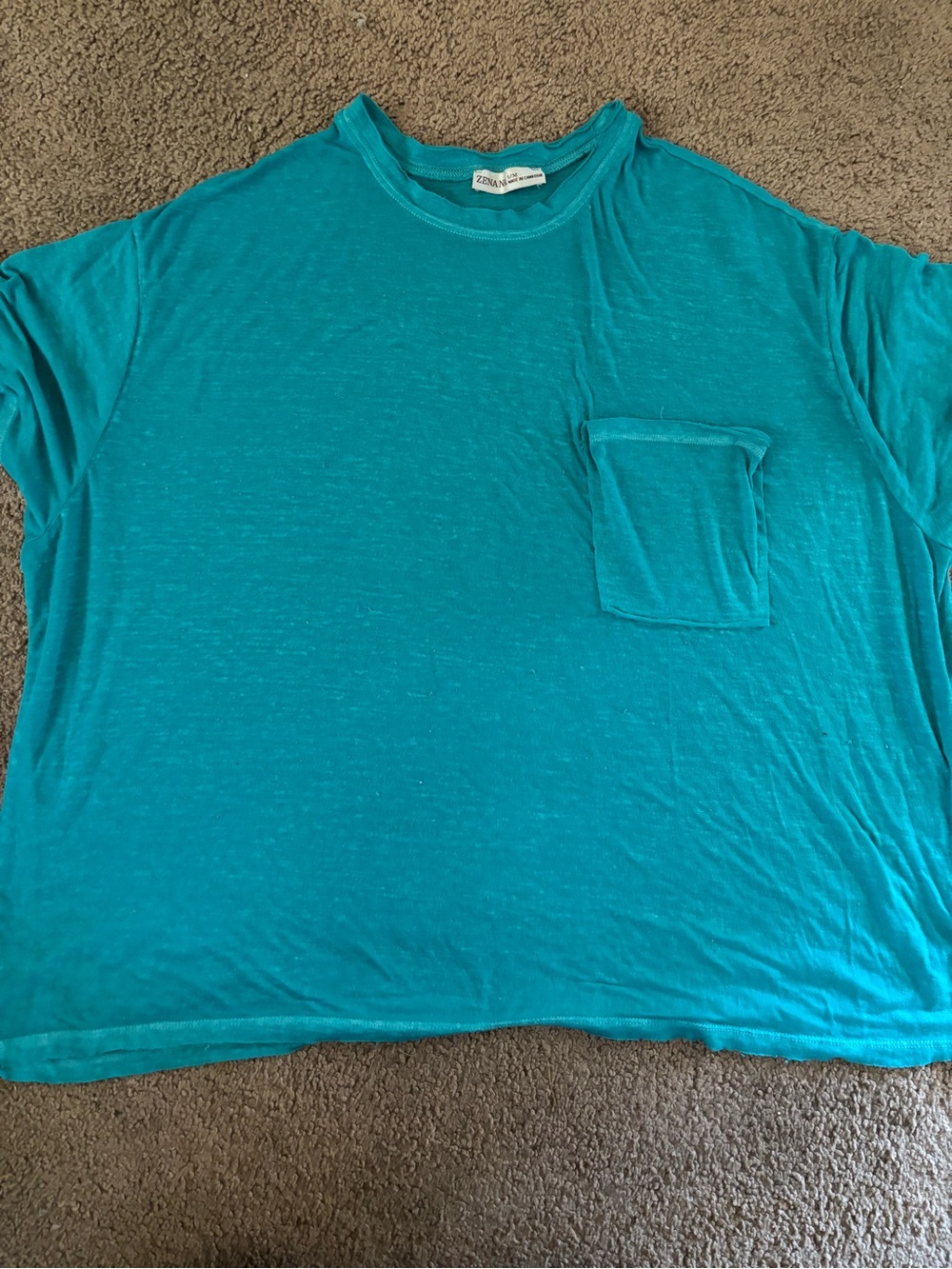 Zenana Outfitters Teal Short-Sleeve Pocket Tee